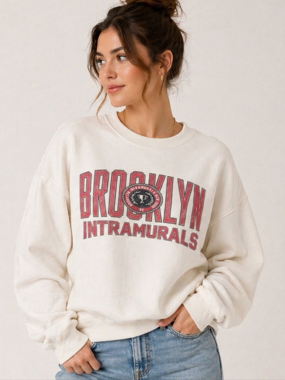 Abercrombie & Fitch Soft AF Collection Crewneck Sweater, Brooklyn Intramurals, M